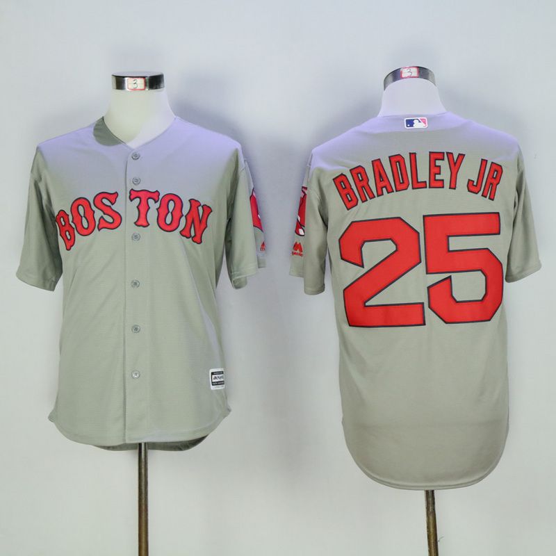 Men Boston Red Sox 25 Bradley jr Grey MLB Jerseys